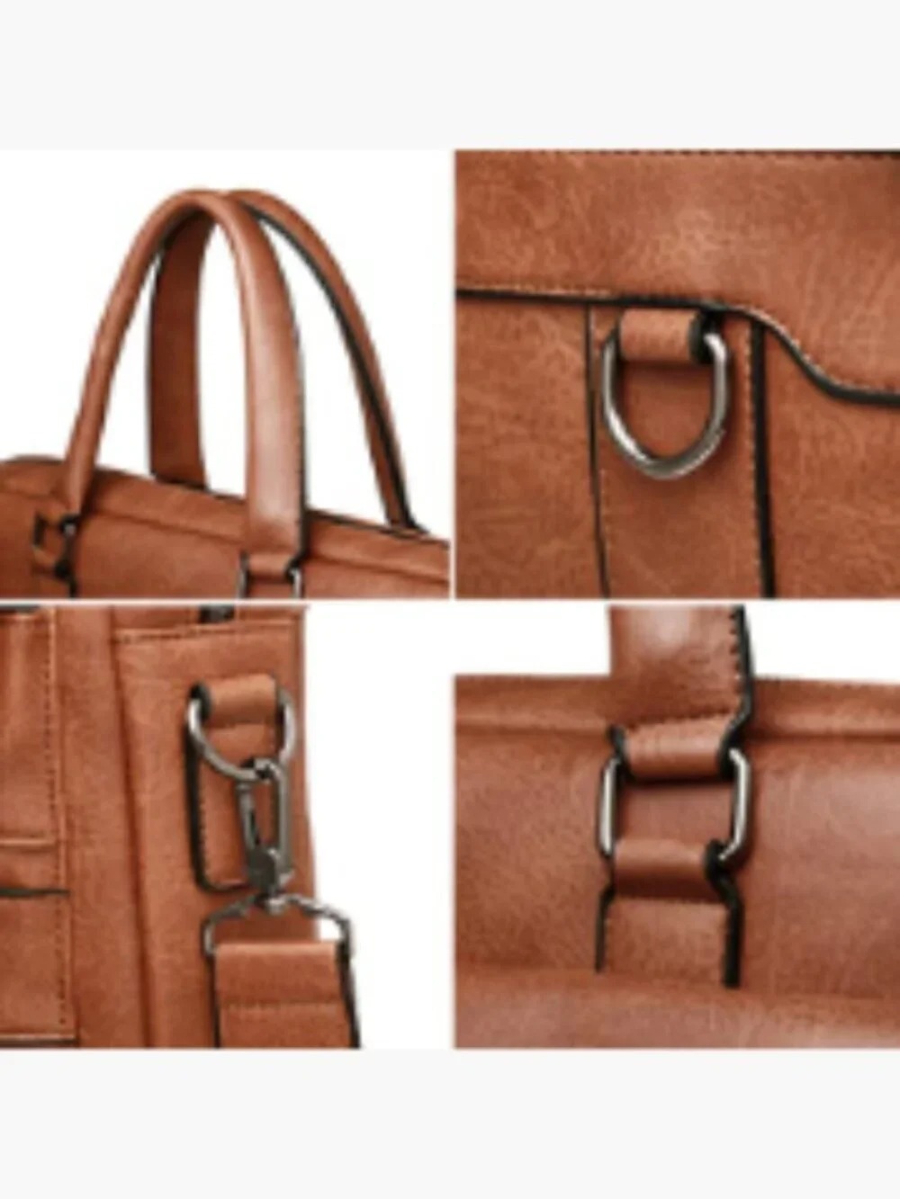 PU Leather Messenger Crossbody Bag Laptop Briefcase 14 inch